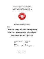 Lãnh đạo trong bối cảnh khủng hoảng toàn cầu Kinh nghiệm trên thế giới và bài học đối với Việt Nam