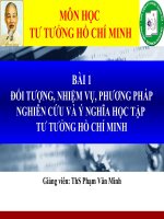 Slide trình chiếu bài 1  đối tượng, nhiệm vụ, phương pháo nghiên cứu TT HCM