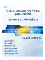 thuyết trình chuyển giao công nghệ quốc tế thông qua hoạt động fdi thực trạng & giải pháp ở việt nam