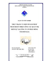 thực trạng và giải pháp nhằm hoàn thiện công tác quản trị nhân sự tại công ty cổ phần đồng tâm dotalia võ chí công