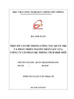 luận văn thạc sỹ - một số vấn đề trong công tác quản trị và phát triển nguồn nhân lực của công ty hệ thống tích hợp mới