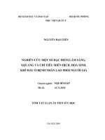 Nghiên cứu một số đặc điểm lâm sàng, Xquang và chỉ tiêu miễn dịch, hoá sinh, khí máu ở bệnh nhân lao phổi người già