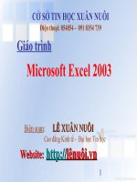 Bài giảng MS Excel