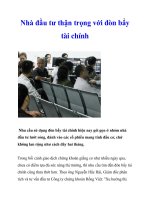 Nhà đầu tư thận trọng với đòn bẩy tài chính potx