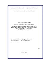 nghiên cứu một số giải pháp khoa học công nghệ phát triển sản xuất dâu tằm bền vững phục vụ nội tiêu và xuất khẩu