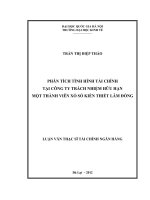 phân tích tình hình tài chính tại công ty tnhh một thành viên xổ số kiến thiết lâm đồng