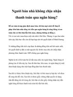 Người bán nhà không chịu nhận thanh toán qua ngân hàng? pdf