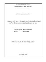 Nghiên cứu quá trình tiến hoá địa chất bể trầm tích Mesozoi Phú Quốc (lô 41 - 45).