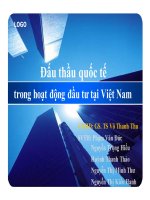 thuyết trình đấu thầu quốc tế trong hoạt động đầu tư tại việt nam