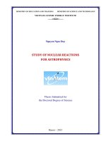 Nghiên cứu một số phản ứng hạt nhân cần thiết cho thiên văn học