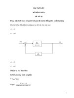 bài tập lớn mô hình hóa dùng máy tính khảo sát quá trình quá độ của hệ thống điều khiển tự động