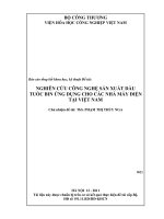 Nghiên cứu công nghệ sản xuất dầu tuốc bin (ISO VG 32, 46) ứng dụng cho các nhà máy điện tại tại việt nam
