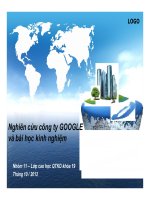 thuyết trình nghiên cứu công ty google và bài học kinh nghiệm