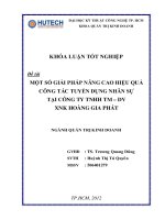 một số giải pháp nâng cao hiệu quả công tác tuyển dụng nhân sự tại công ty tnhh thương mại - dịch vụ xuất nhập khẩu hoàng gia phát