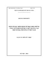 Một số đặc điểm dịch tễ học hội chứng não cấp nghi ngờ do vi rút banna tại một số địa phương ở việt nam