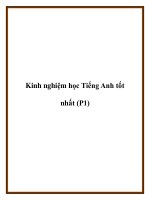 Kinh nghiệm học Tiếng Anh tốt nhất (P1) potx