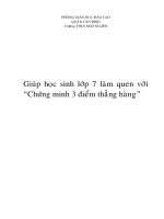 skkn Giúp học sinh lớp 7 làm quen với chứng minh bài toán 3 điểm thẳng hàng