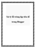 Xử lý lỗi trùng lặp tiêu đề trong Blogger doc
