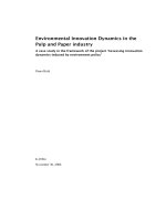 Environmental Innovation Dynamics in the Pulp and Paper industry potx