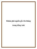 Khám phá nguồn gốc tên tháng trong tiếng Anh pptx