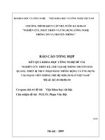 Nghiên cứu thiết kế, chế tạo hệ thống truyền dẫn quang, thiết bị truy nhập băng thông rộng và ứng dụng vào mạng viễn thông thế hệ mới (NGN) ở việt nam