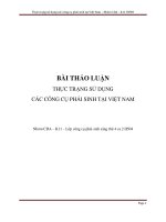 tìm hiểu thực trạng sử dụng các công cụ phái sinh trên thị trường việt nam