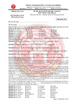 ĐỀ THI TUYỂN SINH ĐẠI HỌC NĂM 2013 MÔN: TIẾNG ANH; Khối A1 ĐỀ THI THỬ LẦN II ppt