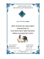 phân tích kết quả hoạt động kinh doanh tại ngân hàng tmcp phát triển mê kông – phòng giao dịch mỹ luông