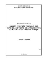 Đề tài : Nghiên cứu phát triển lợi thế cạnh tranh trong khâu marketing và bán hàng của doanh nghiệp