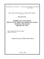 Nghiên cứu xây dựng thuật toán thiết kế topology mạng áp dụng cho mạng thế hệ sau NGN