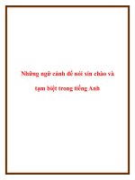 Những ngữ cảnh để nói xin chào và tạm biệt trong tiếng Anh. pdf