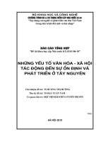 Những yếu tố văn hoá xã hội tác động đến sự ổn định và phát triển ở tây nguyên