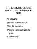 bài giảng thực trạng trái phiếu chuyển đổi của công ty cp chứng khoán tp. hcm (ssi co.,ltd)