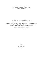 Nâng cao năng lực hiệu lực quản lý nhà nước về môi trường ở việt nam hiện nay