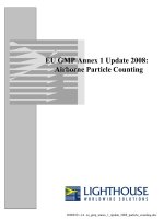 Lấy mẫu ko khí đếm tiểu phân EU GMP annex 1 update 2008 particle counting