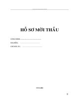 Mẫu hồ sơ mời thầu xây lắp