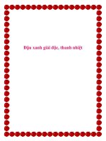 Đậu xanh giải độc, thanh nhiệt. pot