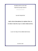 phân tích tình hình tài chính công ty cổ phần thương mại và phân phối zinnia