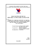 Nghiên cứu thiết kế chế thử các thiết bị và hệ thống đo lường, cảnh báo điều khiển chủ yếu trên tàu chở dầu 100 000 t