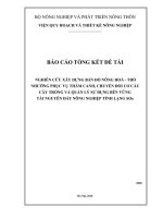 nghiên cứu xây dựng bản đồ nông hoá-thổ nhưỡng phục vụ thâm canh chuyển đổi cơ cấu cây trồng và quản lý sử dụng bền vững tài nguyên đất nông nghiệp tỉnh lạng sơn