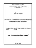 Đổi mới cơ cấu vốn của các doanh nghiệp nhà nước Việt Nam hiện nay