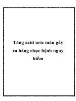 Tăng acid uric máu gây ra hàng chục bệnh nguy hiểm pdf
