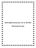 Kinh nghiệm phong thủy cho các địa điểm kinh doanh ẩm thực pptx