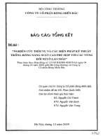 nghiên cứu thời vụ và các biện pháp kỹ thuật trồng bông năng suất cao phù hợp với các vùng đồi núi ở lai châu