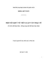 một số gợi ý viết luận văn thạc sỹ kế toán
