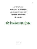 PHÂN TÍCH NGÀNH DU LỊCH VIỆT NAM