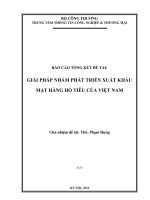 Đề tài nghiên cứu khoa học cấp bộ : Giải pháp  nhằm phát triển xuất khẩu mặt hàng hồ tiêu của việt nam