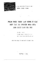 Phân phối theo lao động ở các hợp tác xã chuyên môn hóa sản xuất rau Hà Nội