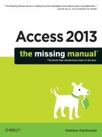 oreilly access 2013, the missing manual
