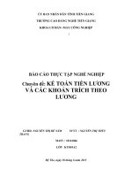 Chuyên đề: KẾ TOÁN TIỀN LƯƠNG VÀ CÁC KHOẢN TRÍCH THEO LƯƠNG pdf